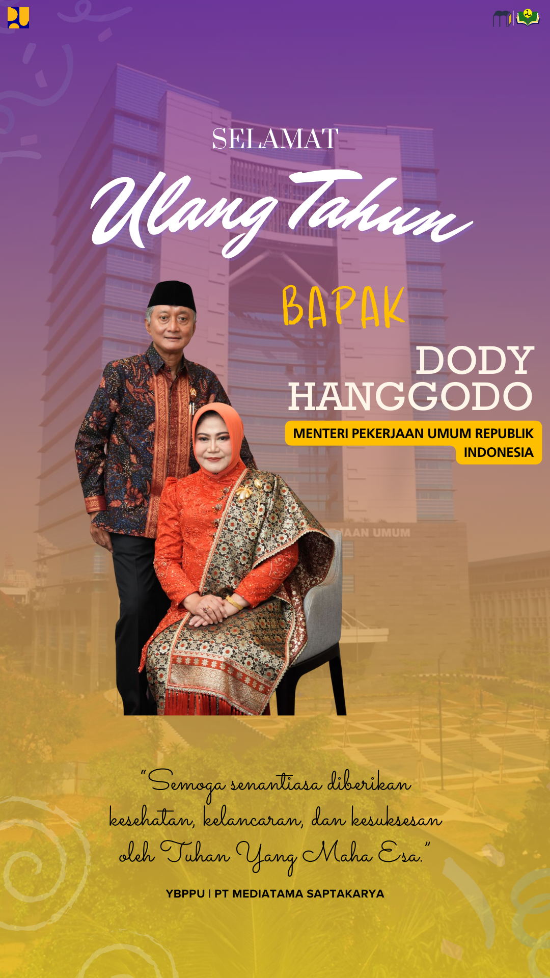 Jajaran Ybppu dan PT Medisa Sampaikan Ucapan Selamat Ulang Tahun untuk Bapak Dody Hanggodo